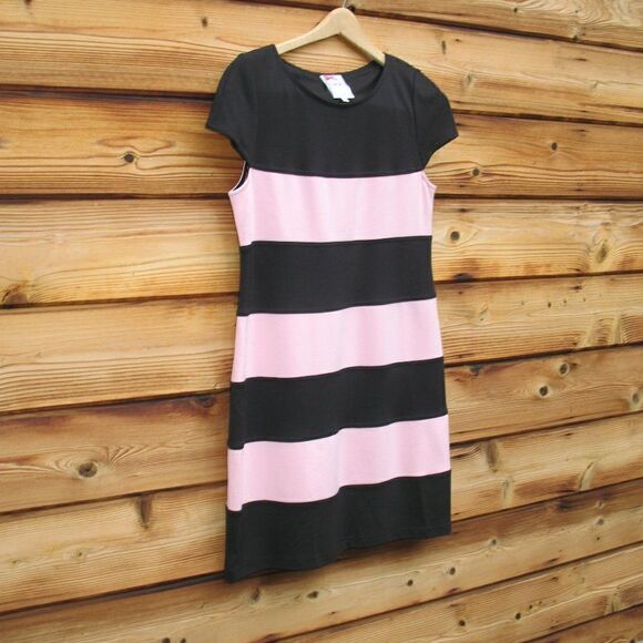 Yoana Baraschi Pink Striped Fitted Ponte Knit Dress - Picture 3 of 8